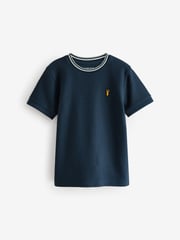 Navy Blue Short Sleeve Textured T-Shirt (3-16yrs) - Image 1 of 4
