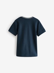 Navy Blue Short Sleeve Textured T-Shirt (3-16yrs) - Image 2 of 4