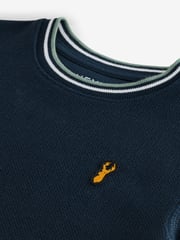 Navy Blue Short Sleeve Textured T-Shirt (3-16yrs) - Image 3 of 4