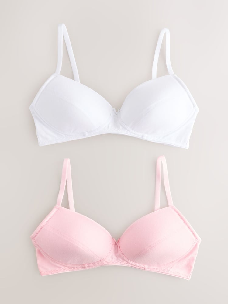 White/Pink Trainer Bras 2 Pack - Image 1 of 5