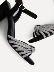 Linzi Black Sanora Block Heeled Sandals With Diamante Front Strap - Image 4 of 5