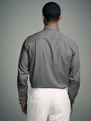 Grey Textured/Black Slim Fit Double Cuff Shirt And Bow Tie Pack - Image 3 of 7