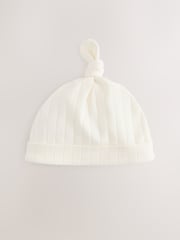 Blue Tie Top 100% Cotton Hats 3 Pack (0-18mths) - Image 3 of 5