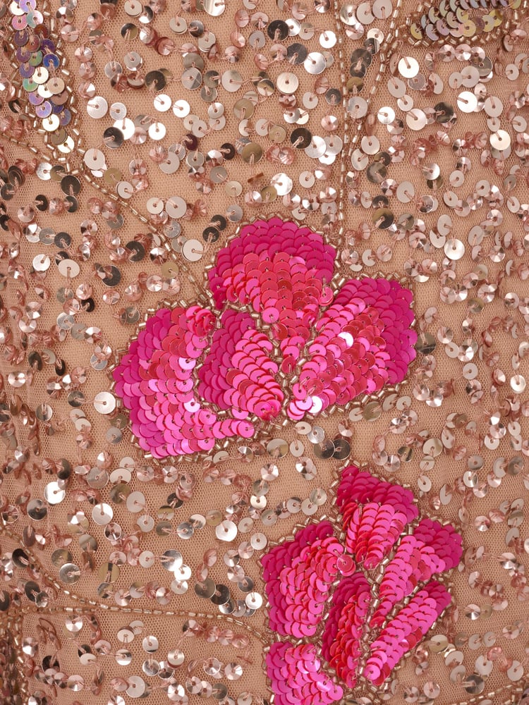 Adrianna Papell Pink Beaded Trapeze Dress - Image 7 of 7