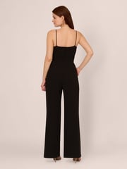 Adrianna Papell Surplice Tie Front Black Jumpsuit - Image 2 of 7