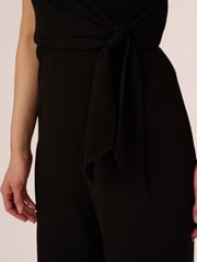 Adrianna Papell Surplice Tie Front Black Jumpsuit - Image 5 of 7
