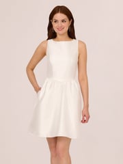 Adrianna Papell Pearl Mikado White Dress - Image 1 of 7