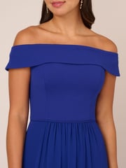 Adrianna Papell Blue Crepe Chiffon Gown - Image 4 of 7