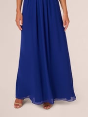 Adrianna Papell Blue Crepe Chiffon Gown - Image 5 of 7