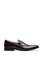 Clarks Dark Brown Leather Brandon Step Loafers - Image 1 of 7