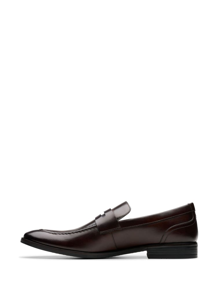 Clarks Dark Brown Leather Brandon Step Loafers - Image 2 of 7