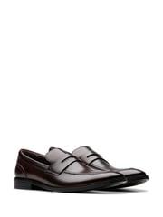 Clarks Dark Brown Leather Brandon Step Loafers - Image 3 of 7