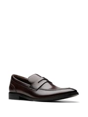 Clarks Dark Brown Leather Brandon Step Loafers - Image 4 of 7