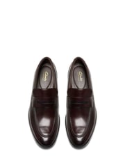 Clarks Dark Brown Leather Brandon Step Loafers - Image 7 of 7