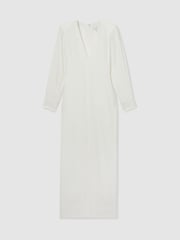 Reiss White Hattie Plunge-Neck Crepe Maxi Dress - Image 2 of 6