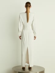 Reiss White Hattie Plunge-Neck Crepe Maxi Dress - Image 5 of 6
