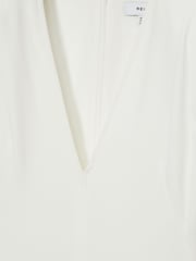 Reiss White Hattie Plunge-Neck Crepe Maxi Dress - Image 6 of 6