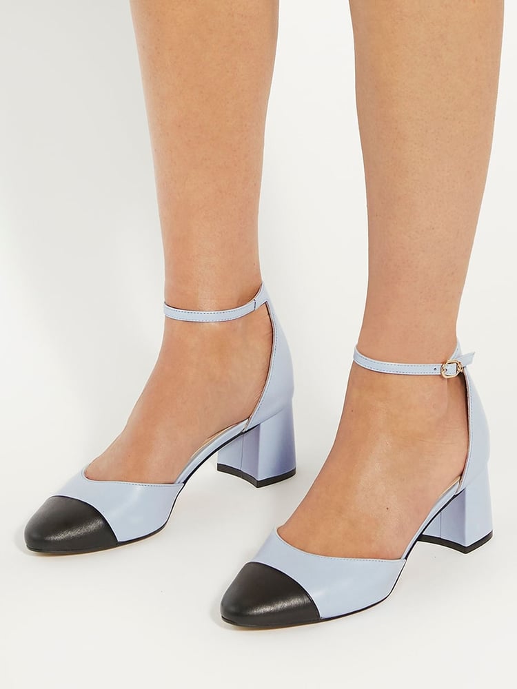 Dune London Blue Careless 2 Part Toe Cap Ballet Open Courts - Image 1 of 6