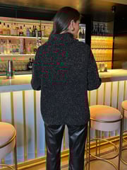AX Paris Roll Neck Black Sparkle Jumper - Image 3 of 4