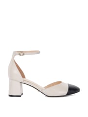 Dune London Cream Careless 2 Part Toe Cap Ballet Open Courts - Image 1 of 5
