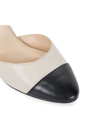 Dune London Cream Careless 2 Part Toe Cap Ballet Open Courts - Image 5 of 5