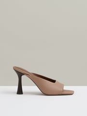 Reiss Blush Justine Leather Heeled Mules - Image 1 of 5