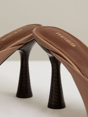 Reiss Blush Justine Leather Heeled Mules - Image 4 of 5