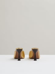 Reiss Gold Justine Leather Heeled Mules - Image 5 of 5