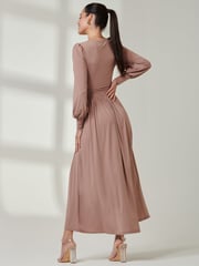 Jolie Moi Pink Wrap Bodice Super Smooth Jersey Maxi Dress - Image 2 of 6