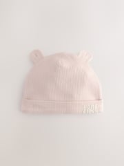 Blue 100% Cotton Slogan Baby Beanie Hats 3 Pack (0-18mths) - Image 3 of 6