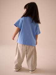 Blue Cat Character Short Sleeve 100% Cotton T-Shirt and Wide Trousers Set (3mths-7yrs) - Image 3 of 4