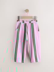 Pink/Green Stripe Textured Barrel Leg Trousers (3mths-7yrs) - Image 5 of 9