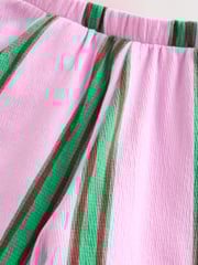 Pink/Green Stripe Textured Barrel Leg Trousers (3mths-7yrs) - Image 8 of 9