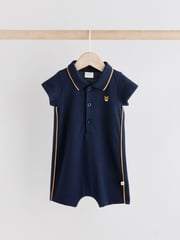 Blue/White Textured Baby Rompers 2 Pack - Image 2 of 9