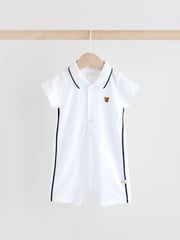 Blue/White Textured Baby Rompers 2 Pack - Image 3 of 9