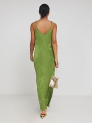 Simply Be Green Slinky Knot Detail Dress - Image 2 of 4