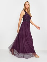 Long Tall Sally Red V-Neck Embroidered Dress - Image 1 of 5