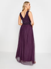Long Tall Sally Red V-Neck Embroidered Dress - Image 3 of 5