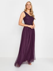 Long Tall Sally Red V-Neck Embroidered Dress - Image 4 of 5