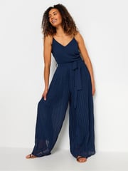 M&Co Blue Pleated Jumpsuit - Image 1 of 5