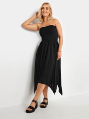 Yours Curve Black Shir Bandeau Midi Dress - Image 1 of 5