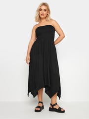 Yours Curve Black Shir Bandeau Midi Dress - Image 2 of 5