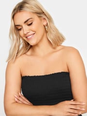Yours Curve Black Shir Bandeau Midi Dress - Image 4 of 5