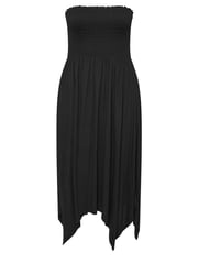 Yours Curve Black Shir Bandeau Midi Dress - Image 5 of 5