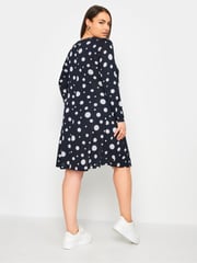 Yours Curve Blue Dot Printed Mini Dress - Image 3 of 5