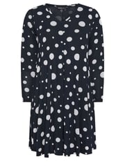 Yours Curve Blue Dot Printed Mini Dress - Image 5 of 5