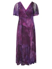 Yours Curve Purple London Abstract Wrap Maxi Dress - Image 5 of 5