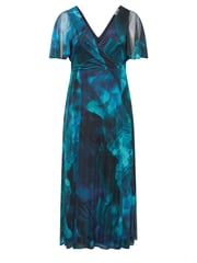 Yours Curve Blue London Abstract Wrap Maxi Dress - Image 5 of 5