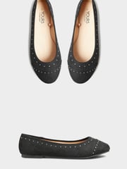 Yours Curve Black Ground Wide Fit Blaise Ballerinas - Image 2 of 5