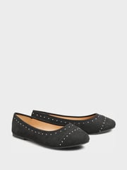 Yours Curve Black Ground Wide Fit Blaise Ballerinas - Image 4 of 5